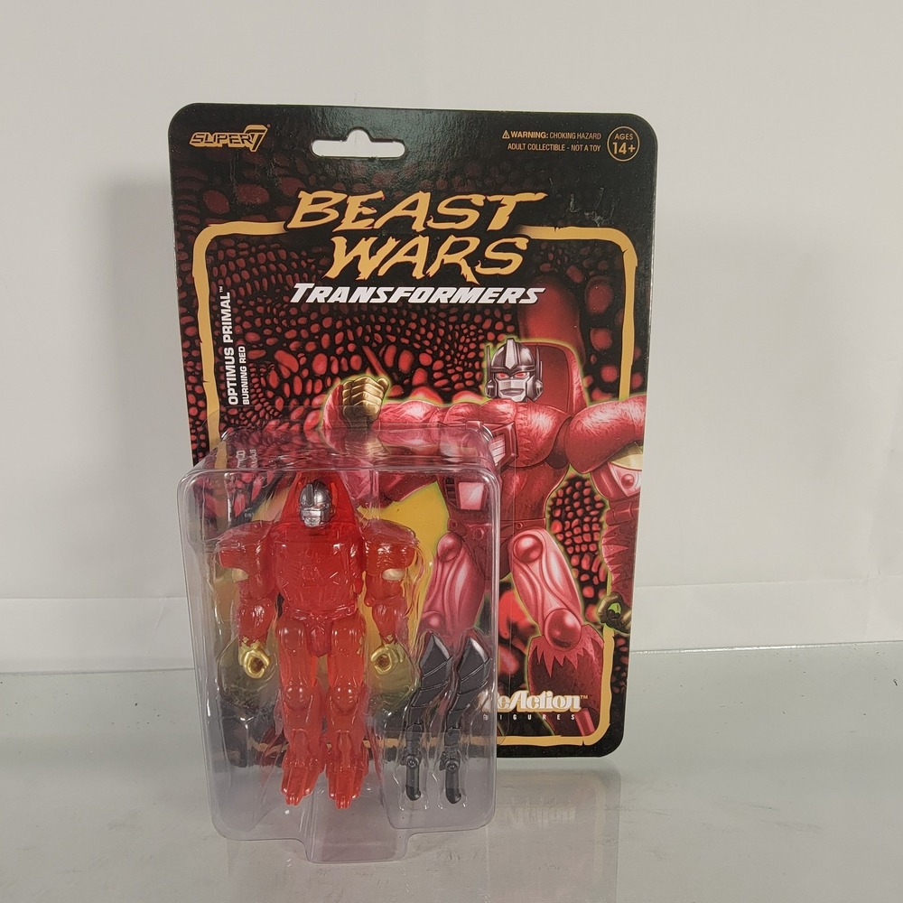 Transformers Beast Wars‎ Optimus Primal Maximal Burning Red ReAction Super 7